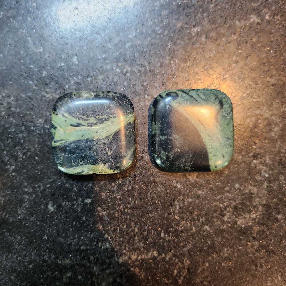 Dark Green Square Stone Pendant